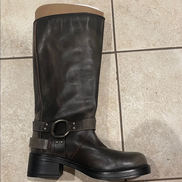 Steve Madden Dark Brown Leather Riding Boots - Picture 2 of 3